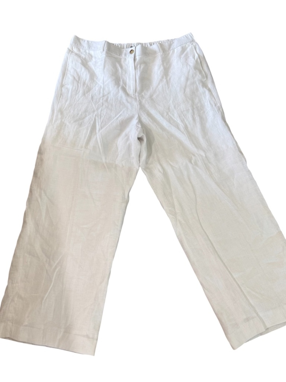 J. Crew Women's High Rise Classic White 100% Linen Pants Sz XL NWT